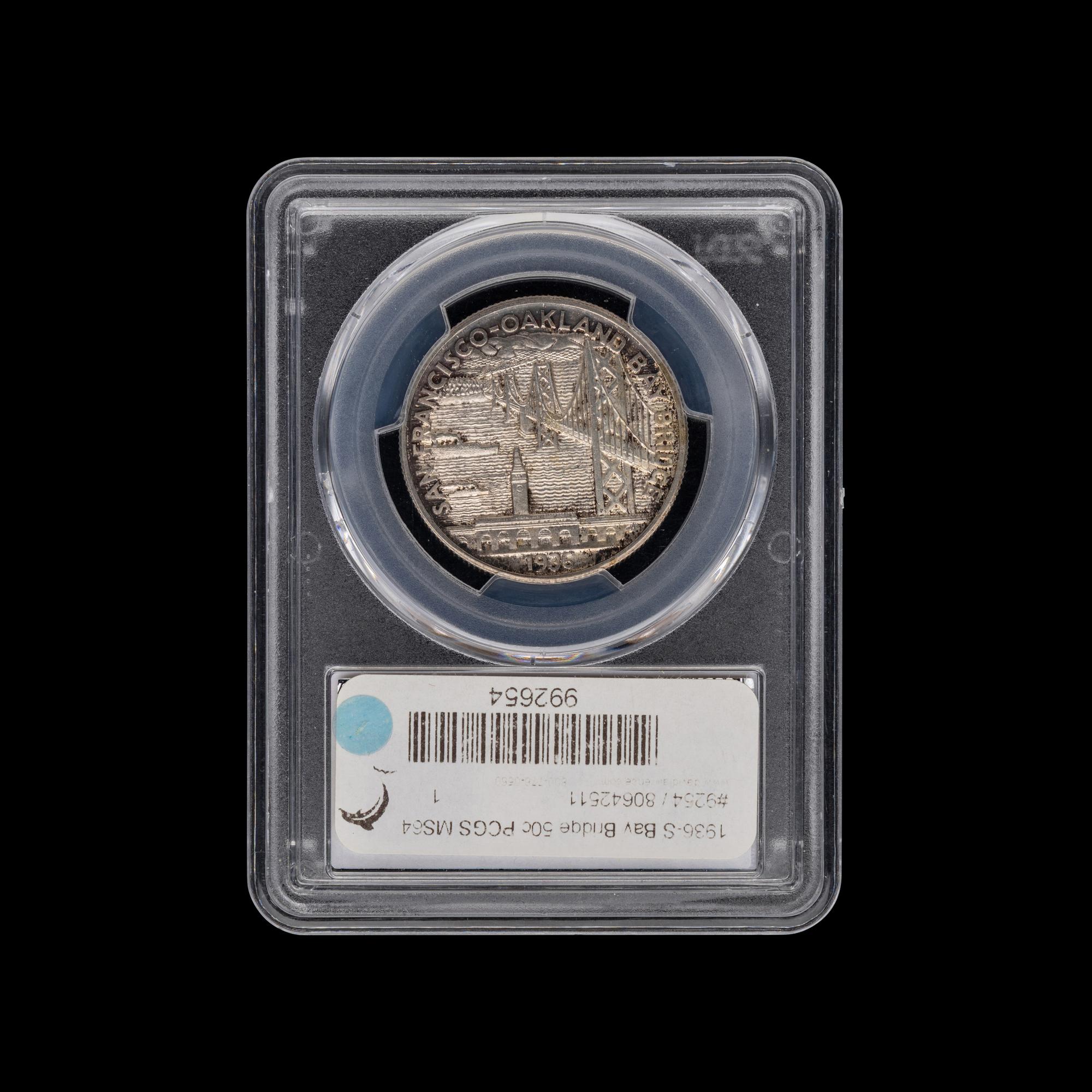 A 1936-S Bay Bridge Commemorative 50c Coin [PCGS MS64]