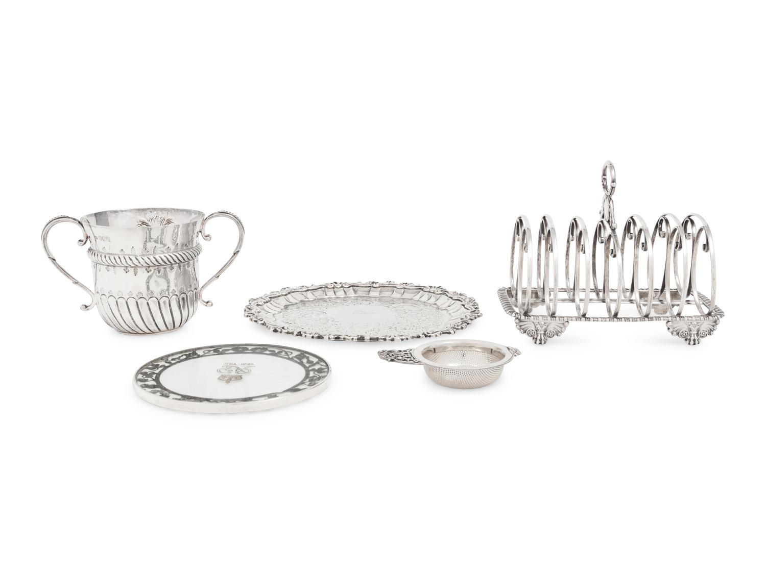 A Group of Five English Silver Articles