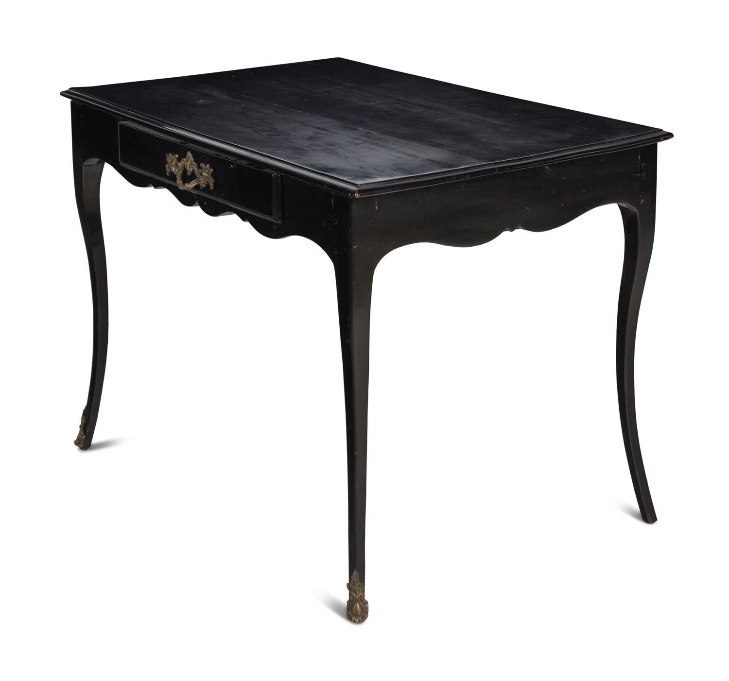 A Régence Gilt Bronze Mounted Ebonized Writing Table