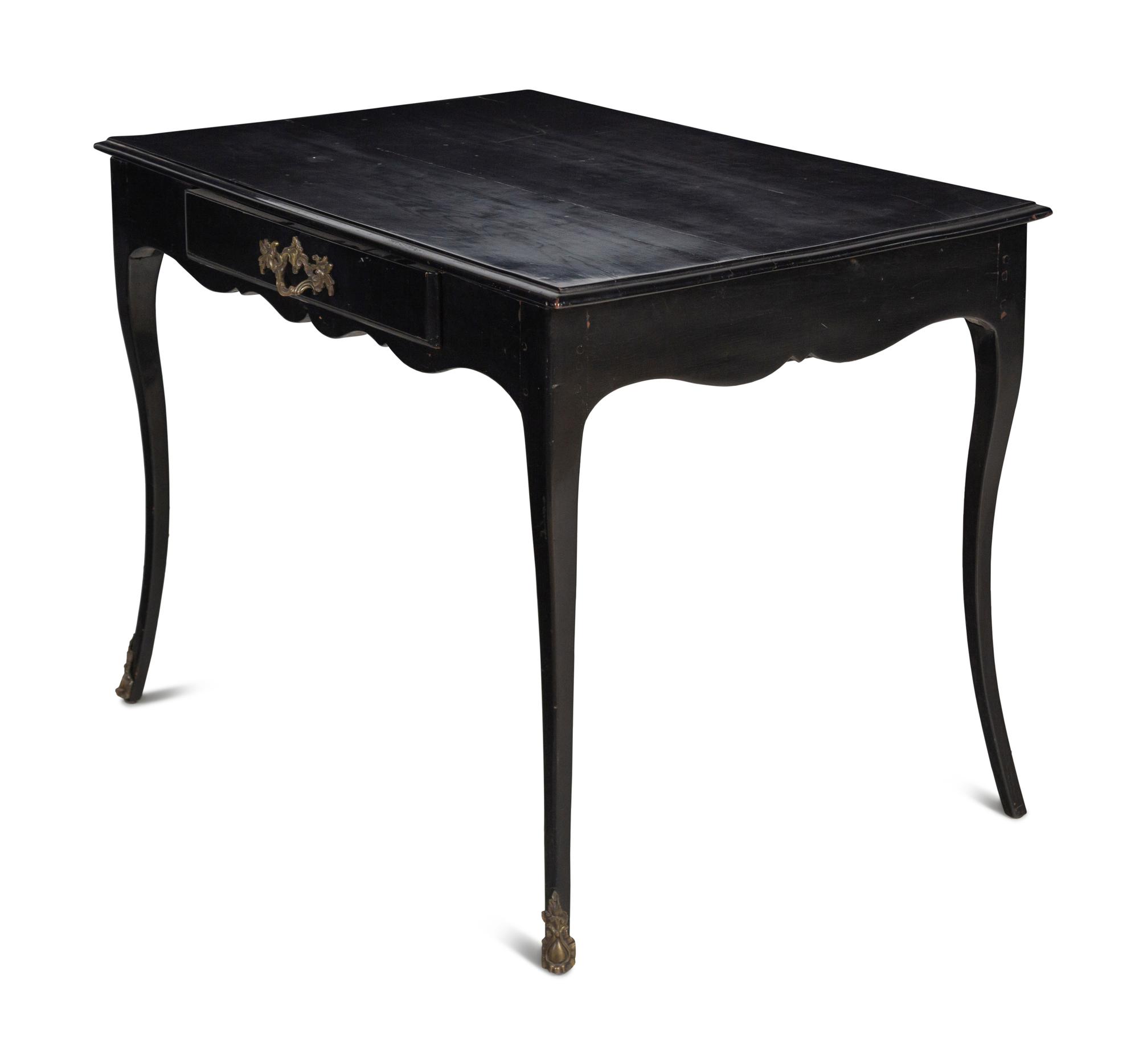 A Régence Gilt Bronze Mounted Ebonized Writing Table