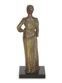 A Bronze Sculpture of a Standing Woman