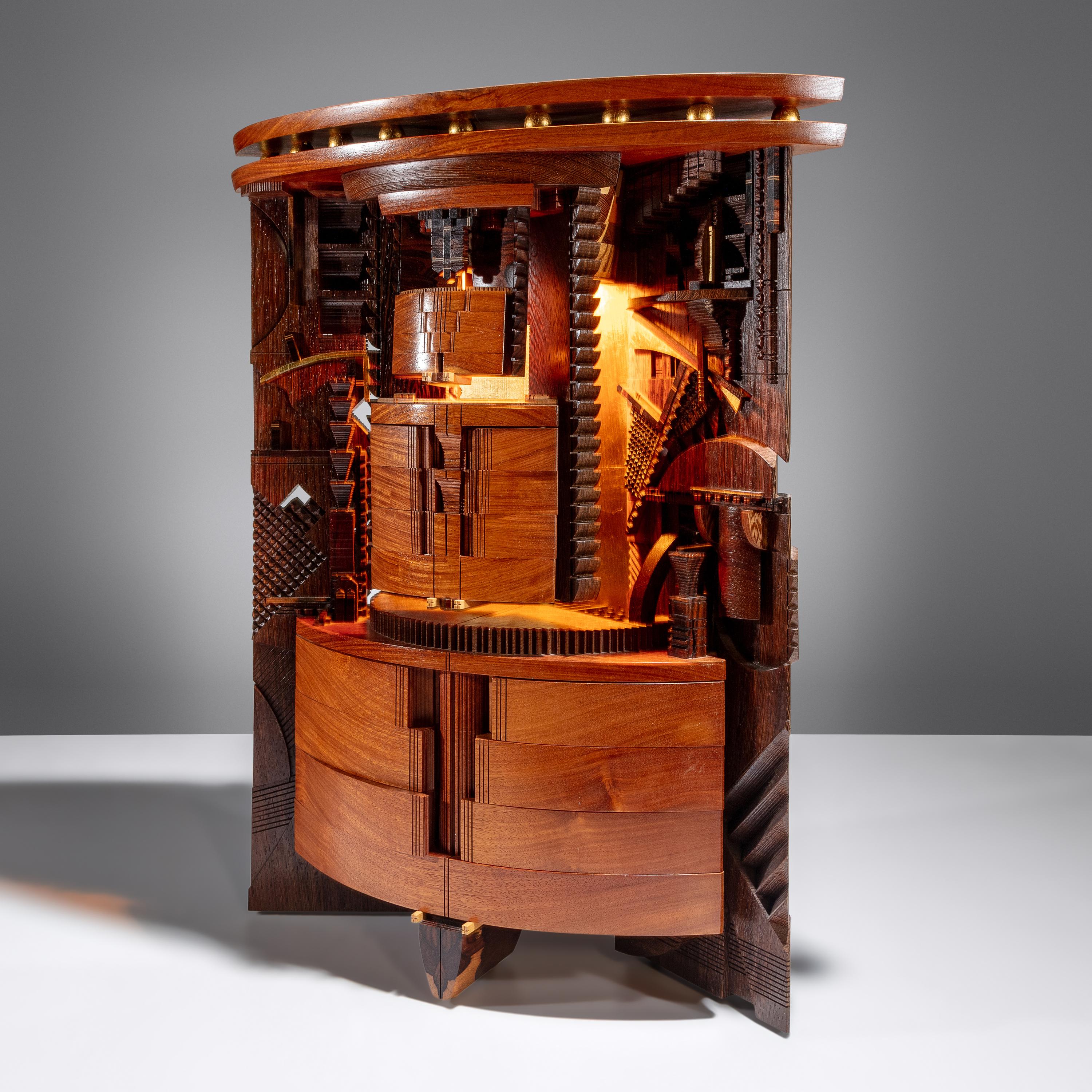 Po Shun Leong (English, b. 1941) — Architectural Wood Cabinet, 1994