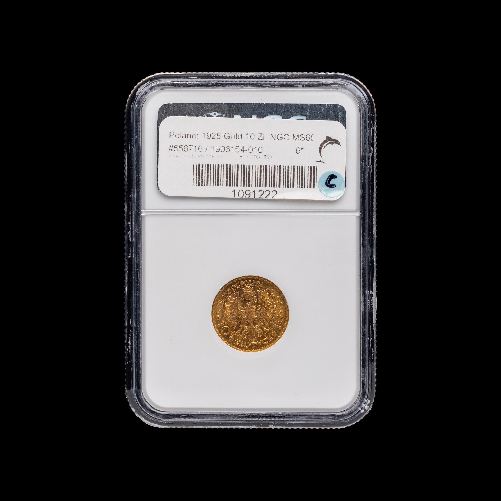 [POLAND] A 1925 10 Zloty Gold Coin [NGC MS65]