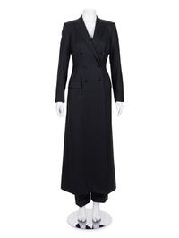 Dolce & Gabbana Pinstripe Long Coat and Pants Ensemble, 1990-2000s