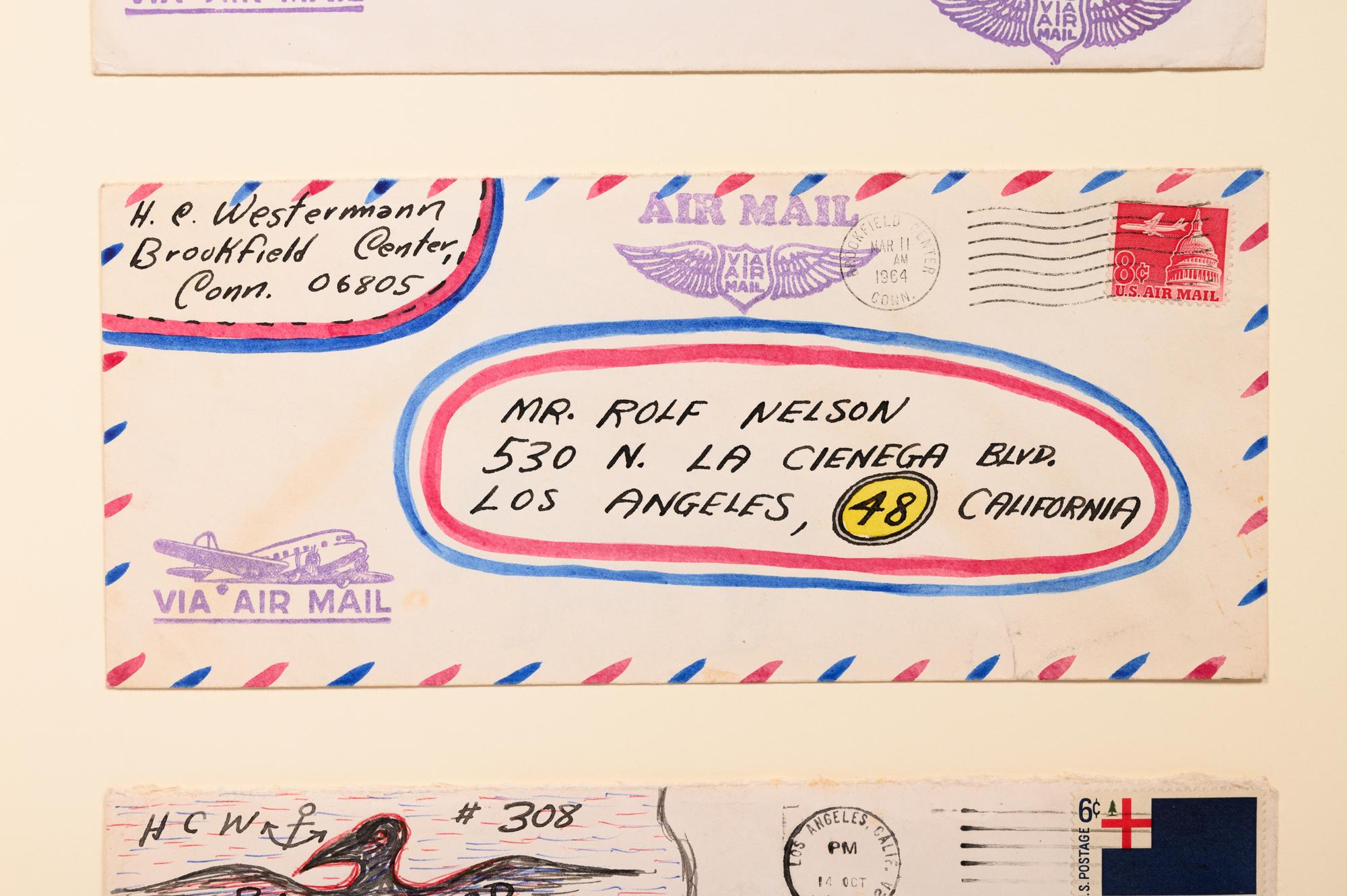 Untitled (To Rolf Nelson) , 1963-68 (a group of six embellished envelopes)