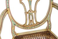 A Pair of George III Style Paint Decorated Armchairs