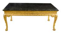 A George II Style Giltwood Console Table Height 34 x width 79 x depth 45 1/2 inches. — J. ROBERT SCOTT, 20TH CENTURY