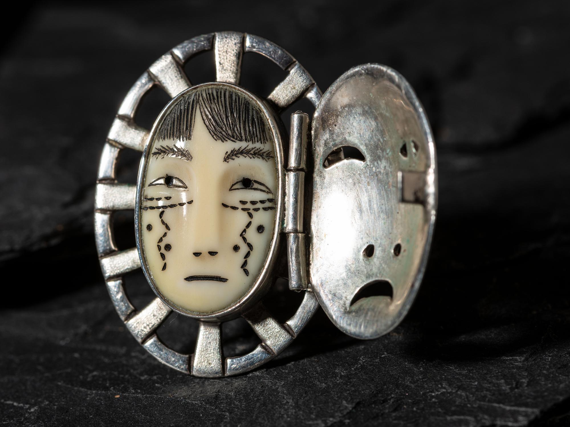 Sterling Silver Maskette Ring