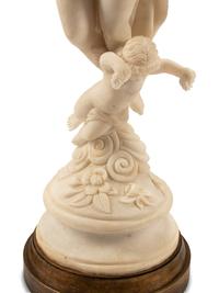 A Pair of Italian Marble Figures of Ladies with Cherubs