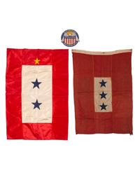 [WORLD WAR I & II - FLAGS & PATRIOTIC TEXTILES]. A group of patriotic textiles and accoutrements, including:
