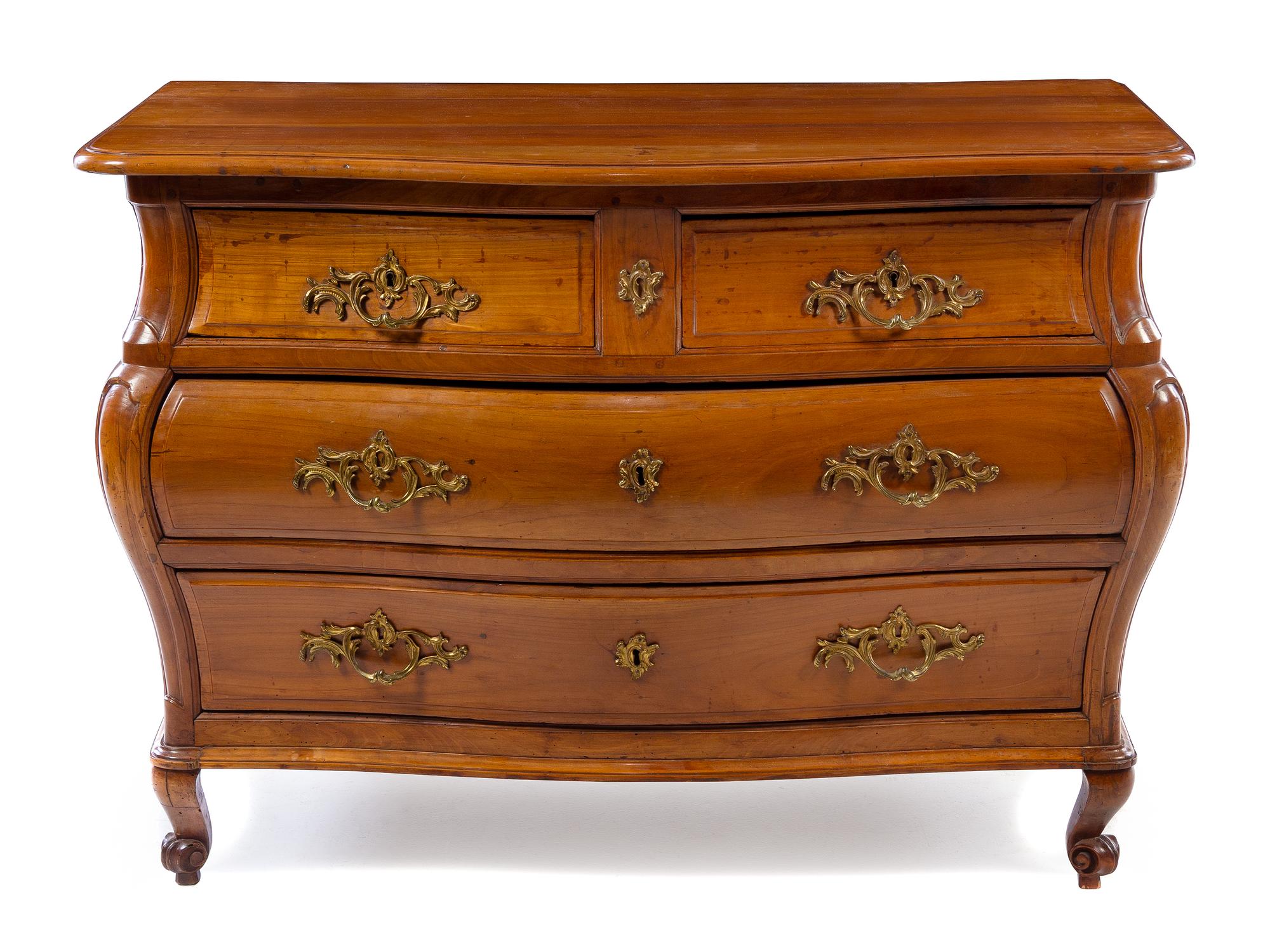 A French Provincial Fruitwood Commode Height 33 x width 47 x depth 25 3/4 inches. — LATE 19TH/EARLY 20TH CENTURY