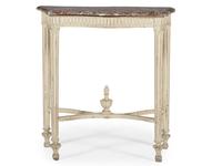 A Louis XVI Style White-Painted Marble-Top Console Table