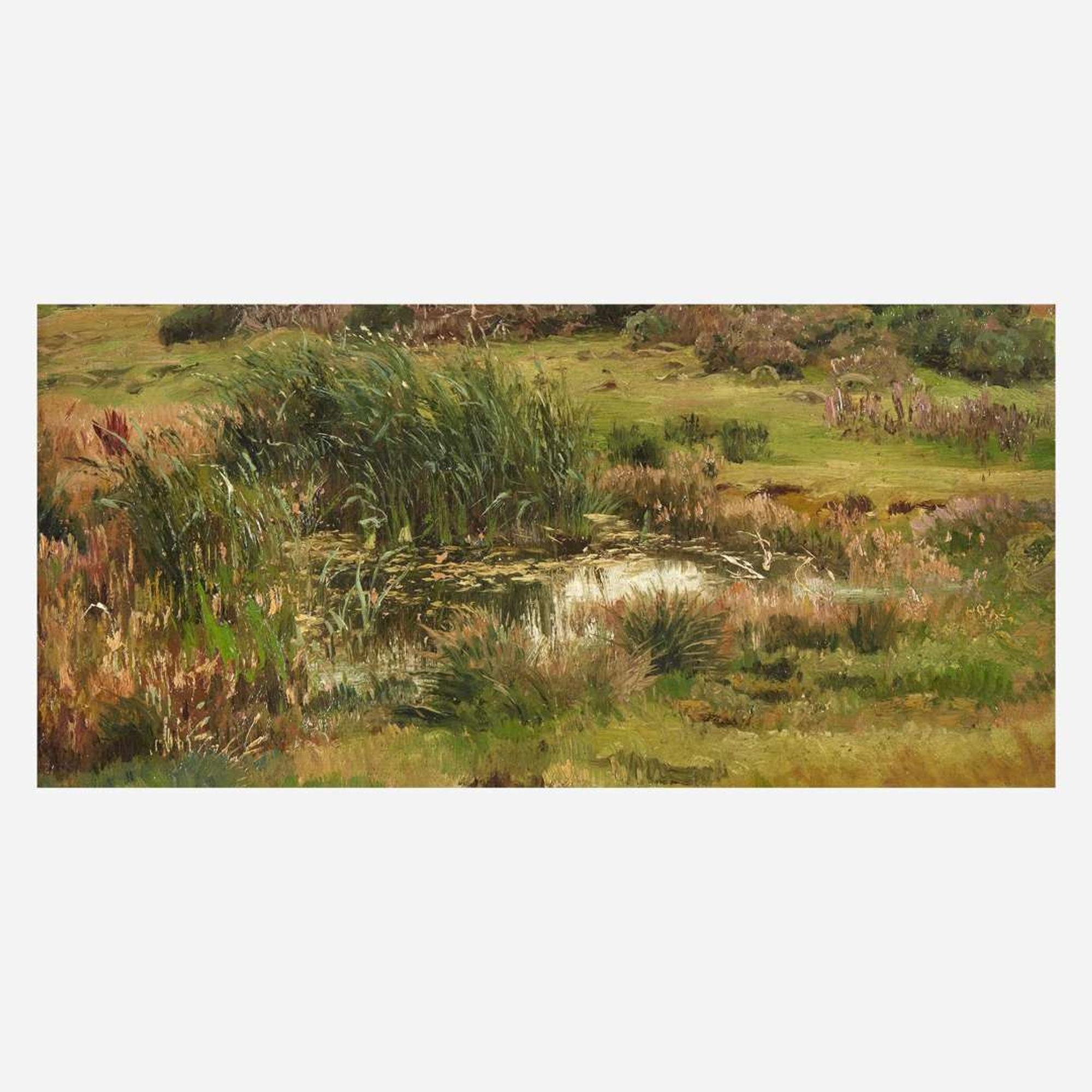 Worthington Whittredge (American, 1820–1910) A Study Made in the Sheep Pasture at Namen