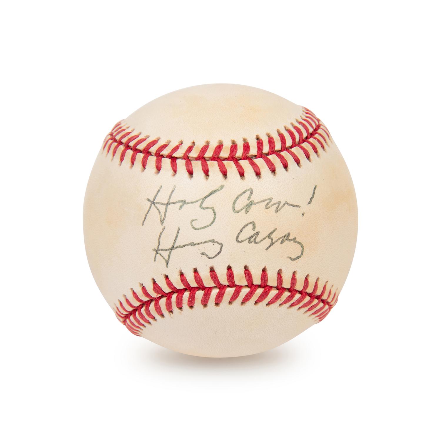 A Harry Caray Single Signed Autograph Baseball
