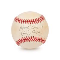 A Harry Caray Single Signed Autograph Baseball