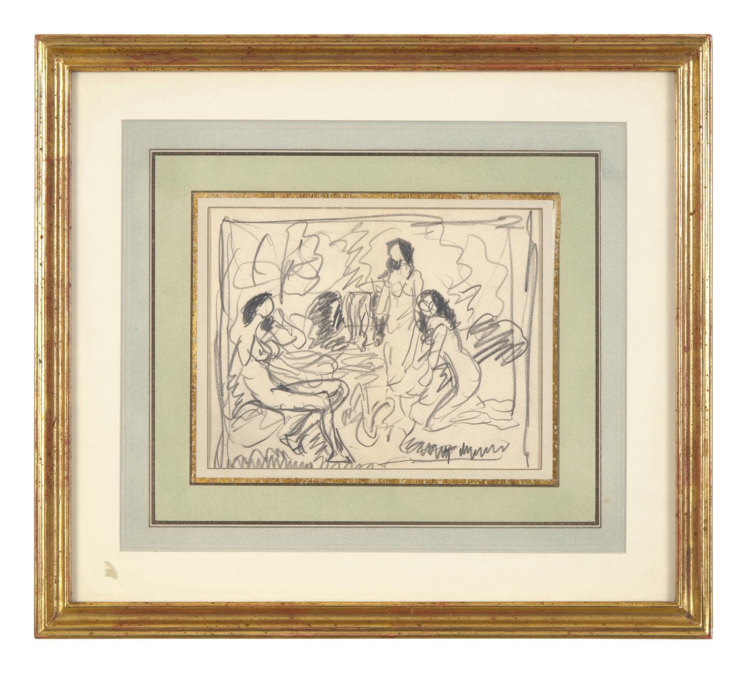 Three Nudes in Landscape , circa 1912-15