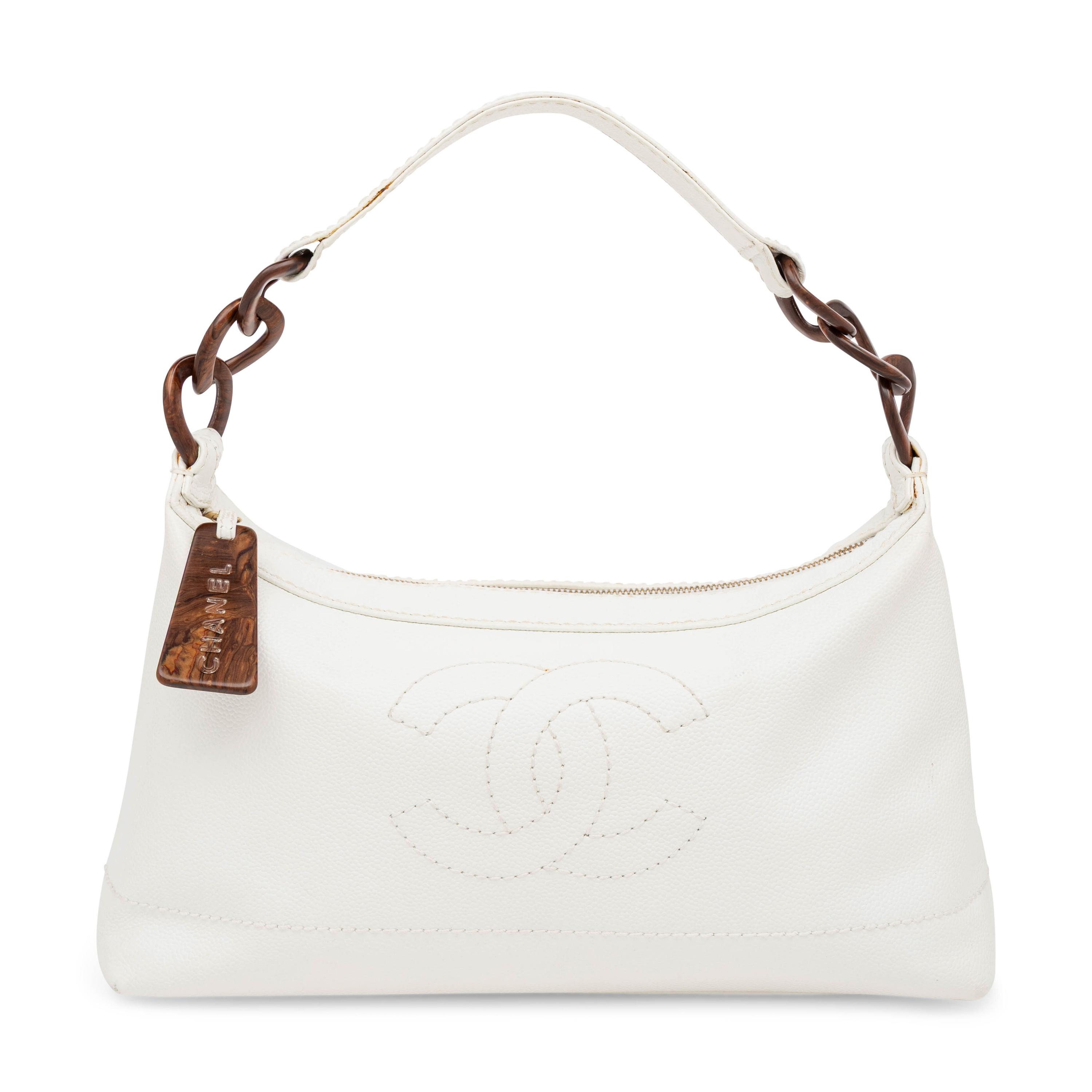 Chanel, Hobo Bag in White Caviar Leather
