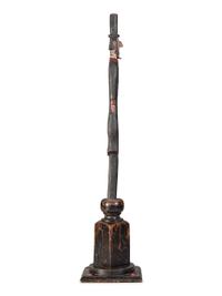 A Folk Art Carved Wood Slender Abe Lincoln Figure with Polychrome Decoration by Kent Gutzmer