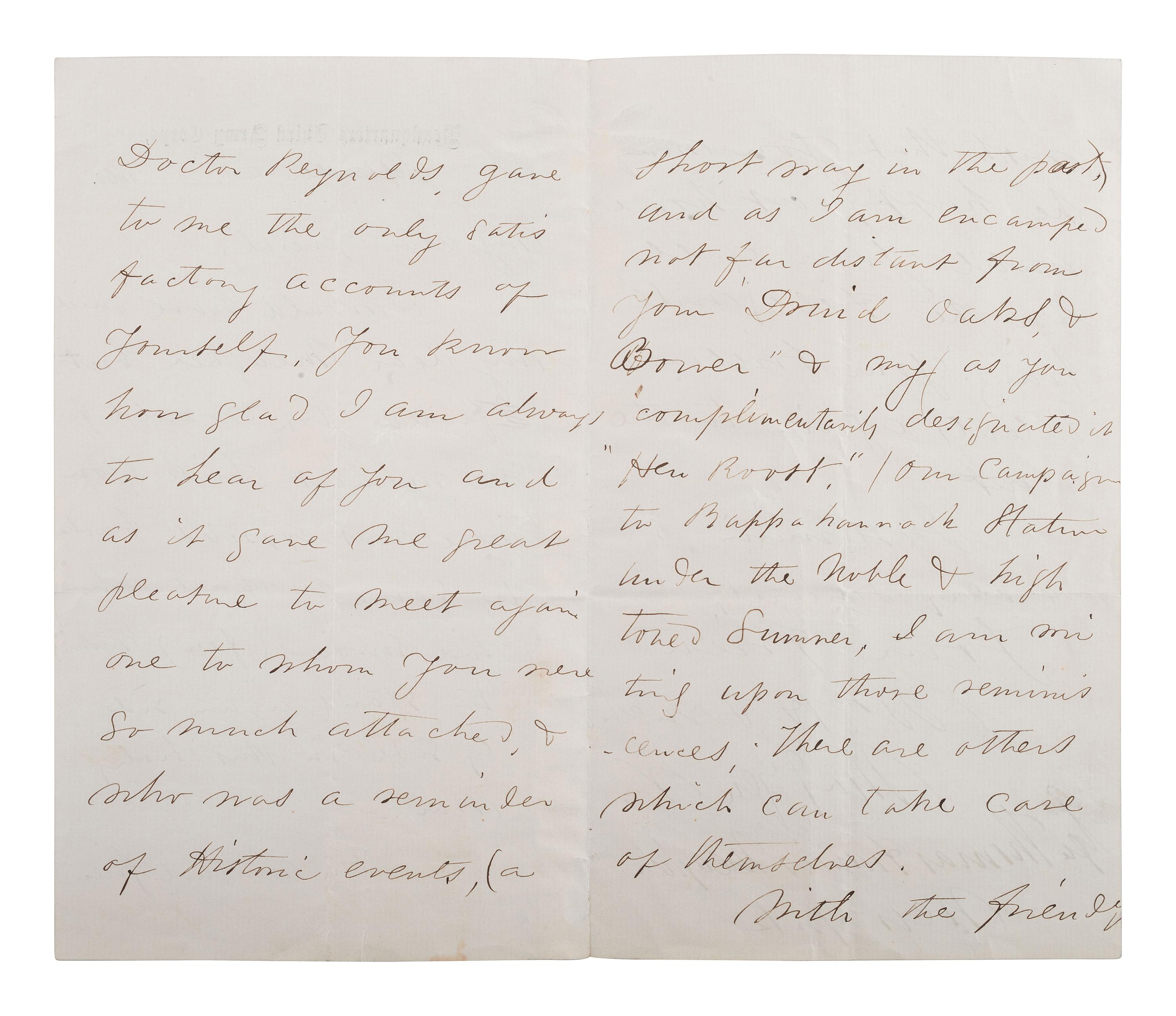 [CIVIL WAR]. ALS to General Thomas Meagher. Headquarters Third Army Corps, 2 September 1863.