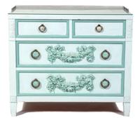 A Neoclassical Style Painted Chest of Drawers Height 28 x width 33 x depth 20 inches. — 20TH CENTURY