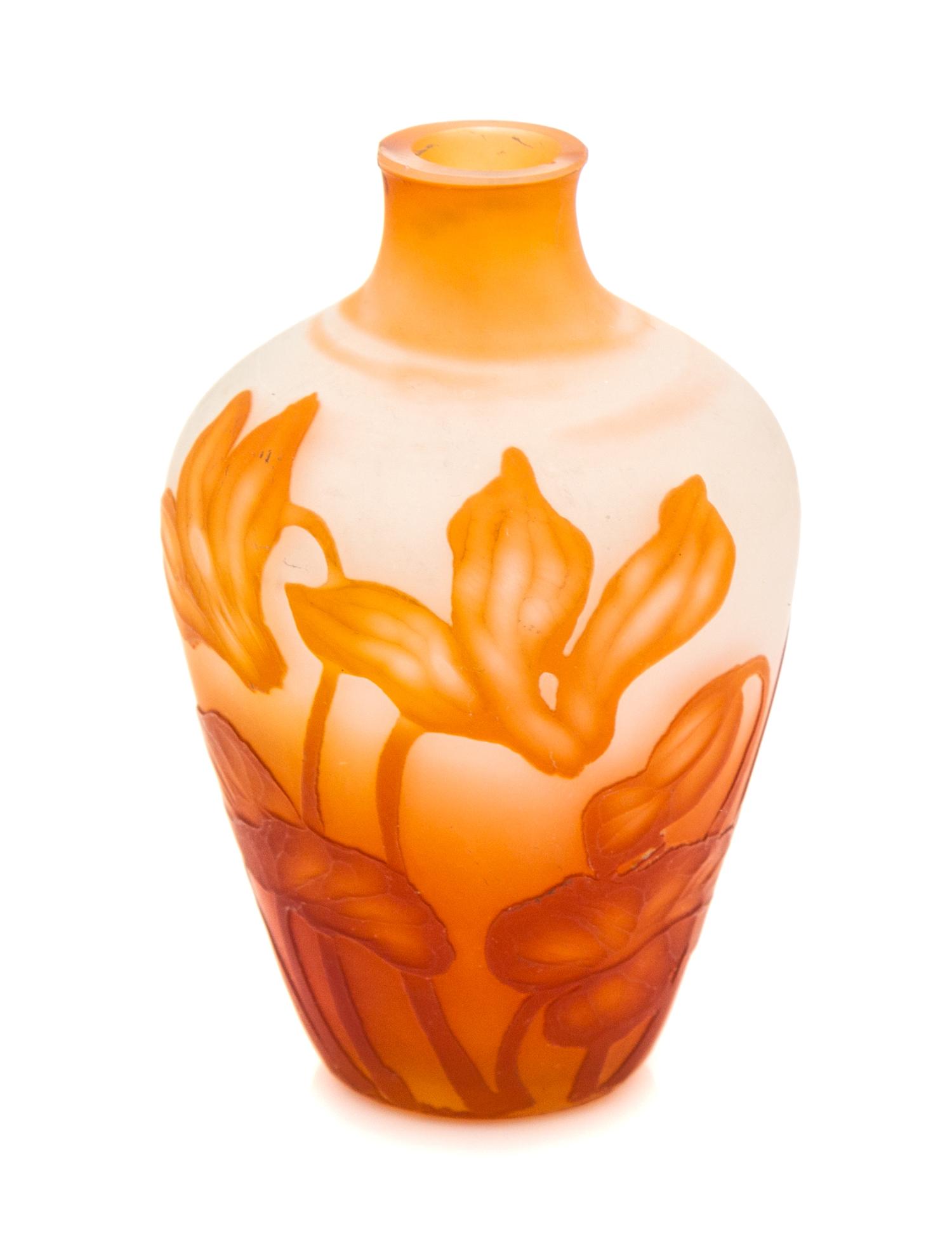 A French Cameo Glass Cabinet Vase Height 3 1/4 inches