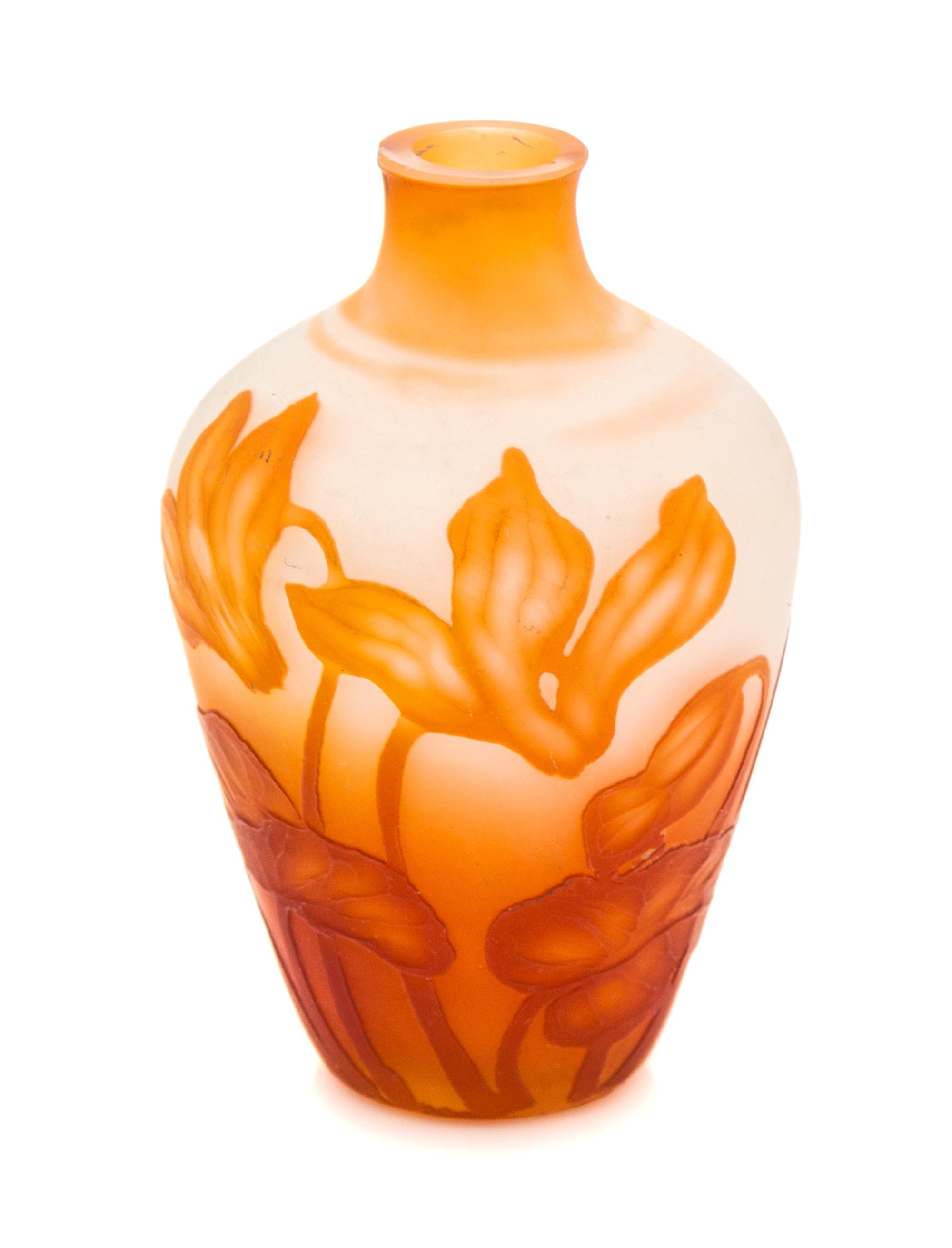 A French Cameo Glass Cabinet Vase Height 3 1/4 inches