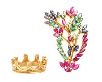 A Collection of Yellow Gold Jewelry, 3.10 dwts.