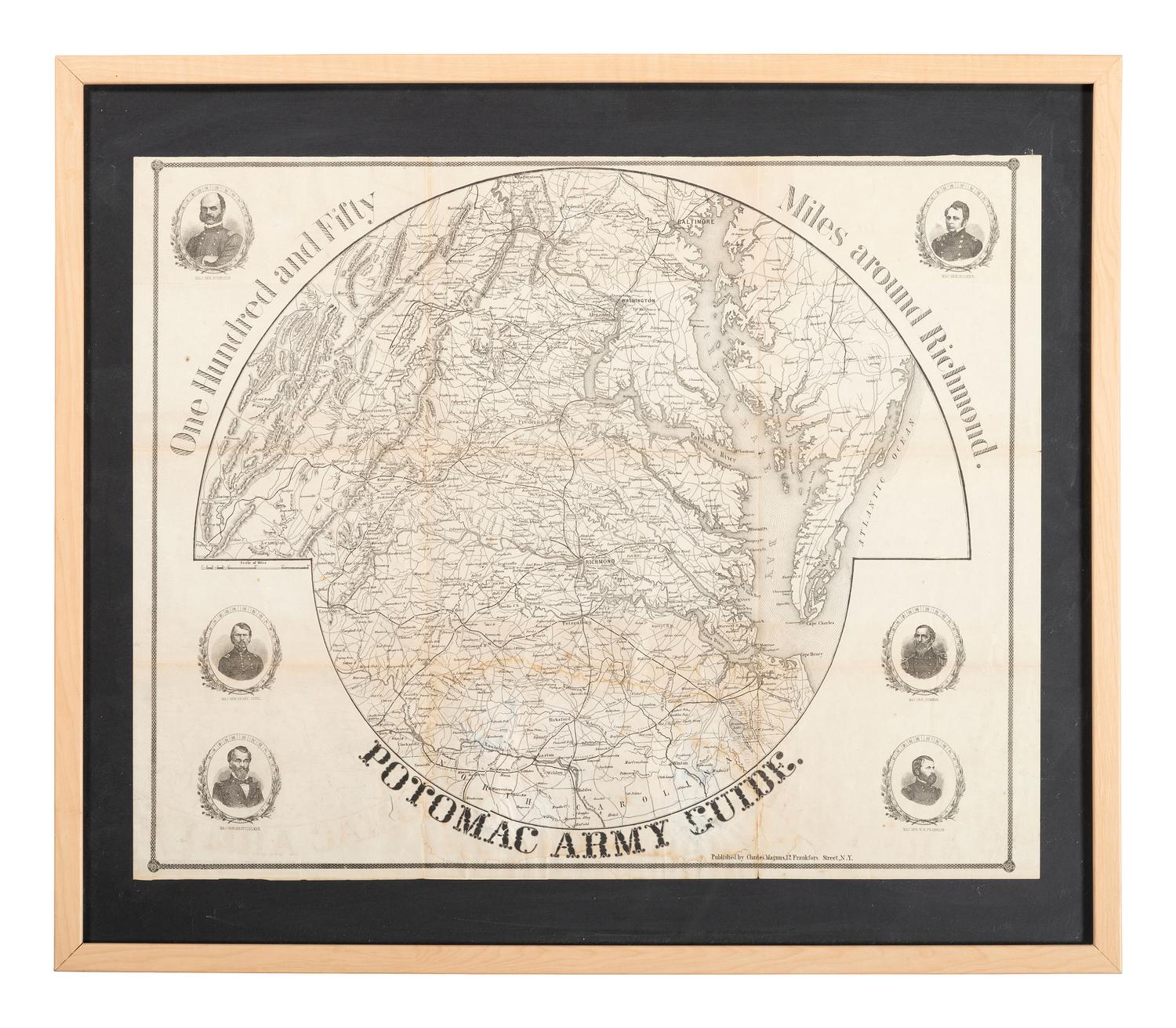 [CIVIL WAR]. MAGNUS, Charles (1826-1900). One Hundred and Fifty Miles around Richmond. Potomac Army Guide.