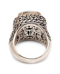 A Sterling Silver, 18 Karat Yellow Gold, and Blue Topaz Ring, Effy,