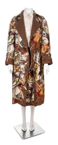 An Hermès Vintage Brown Wool Cashmere and Silk Reversible Coat and Skirt Ensemble, Coat size medium; Skirt size 40; Blouse size 44; Sca