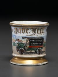A Laundryman's Porcelain Occupational Shaving Mug Belonging to David Leff