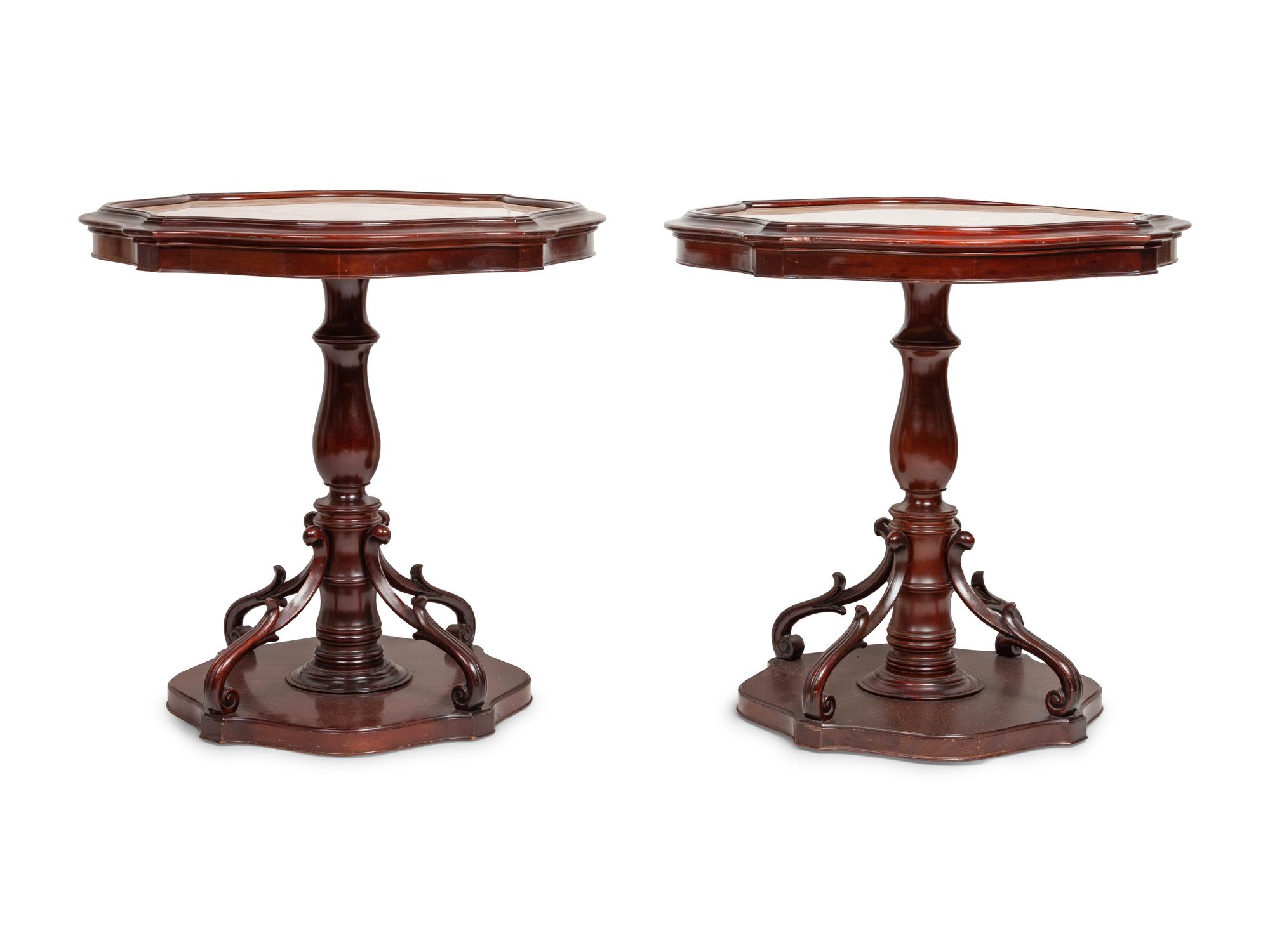 A Pair of Victorian Marble Top Side Tables