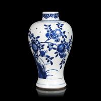 A Chinese Blue and White Porcelain 'Landscape' Meiping Vase, Kangxi Period 清康熙 青花山水圖梅瓶