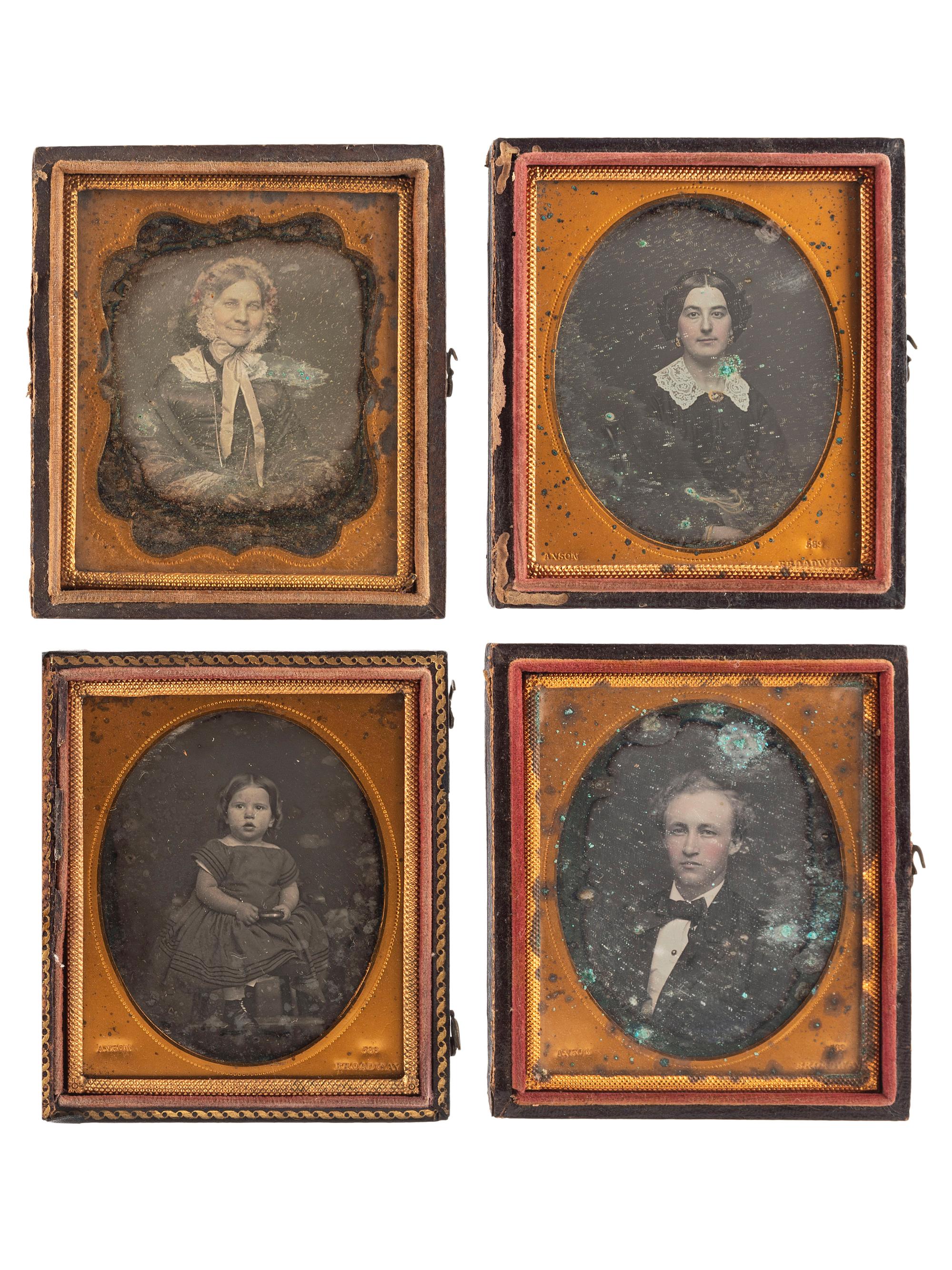 [EARLY PHOTOGRAPHY]. ANSON, Rufus P., photographer. A group of 14 daguerreotypes by Anson, including: