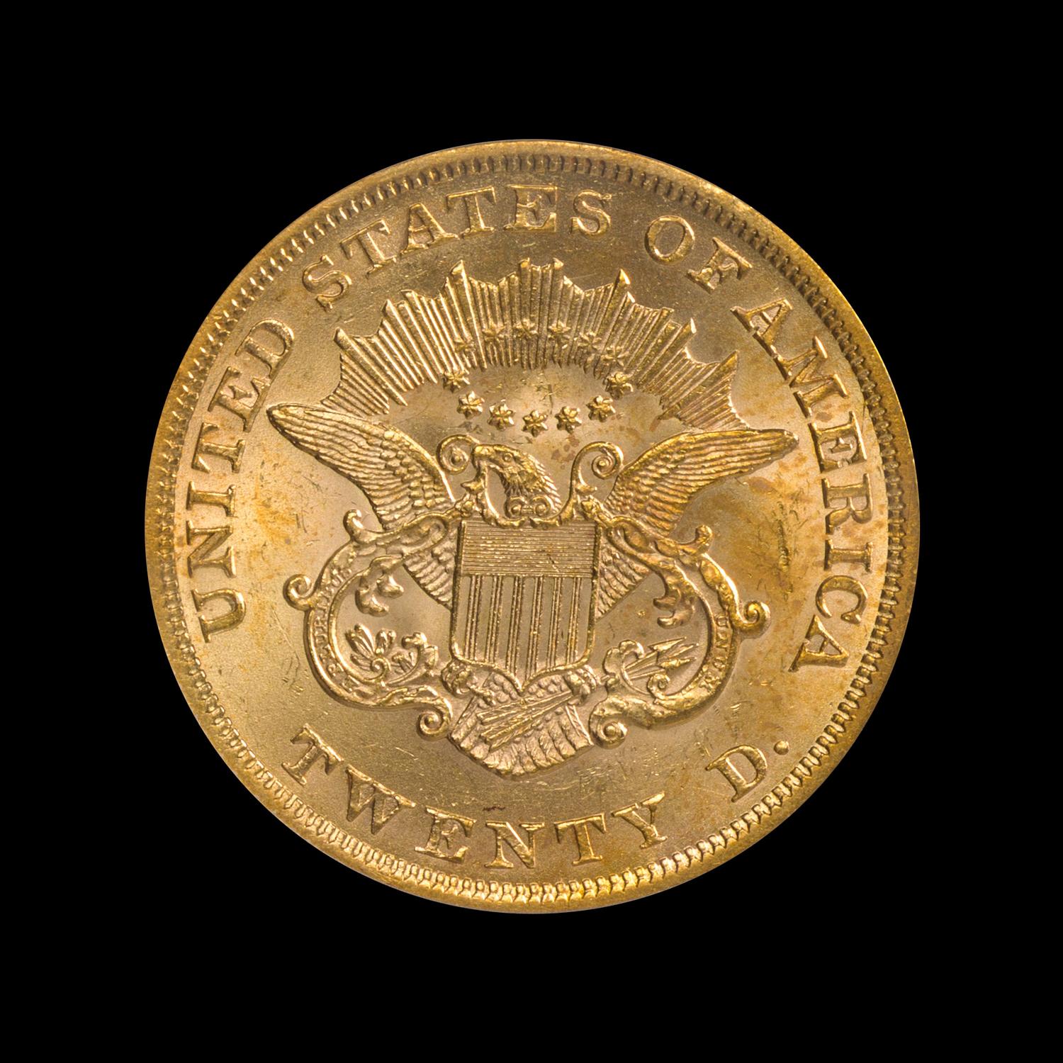 A United States 1860 Liberty Head $20 Gold Coin