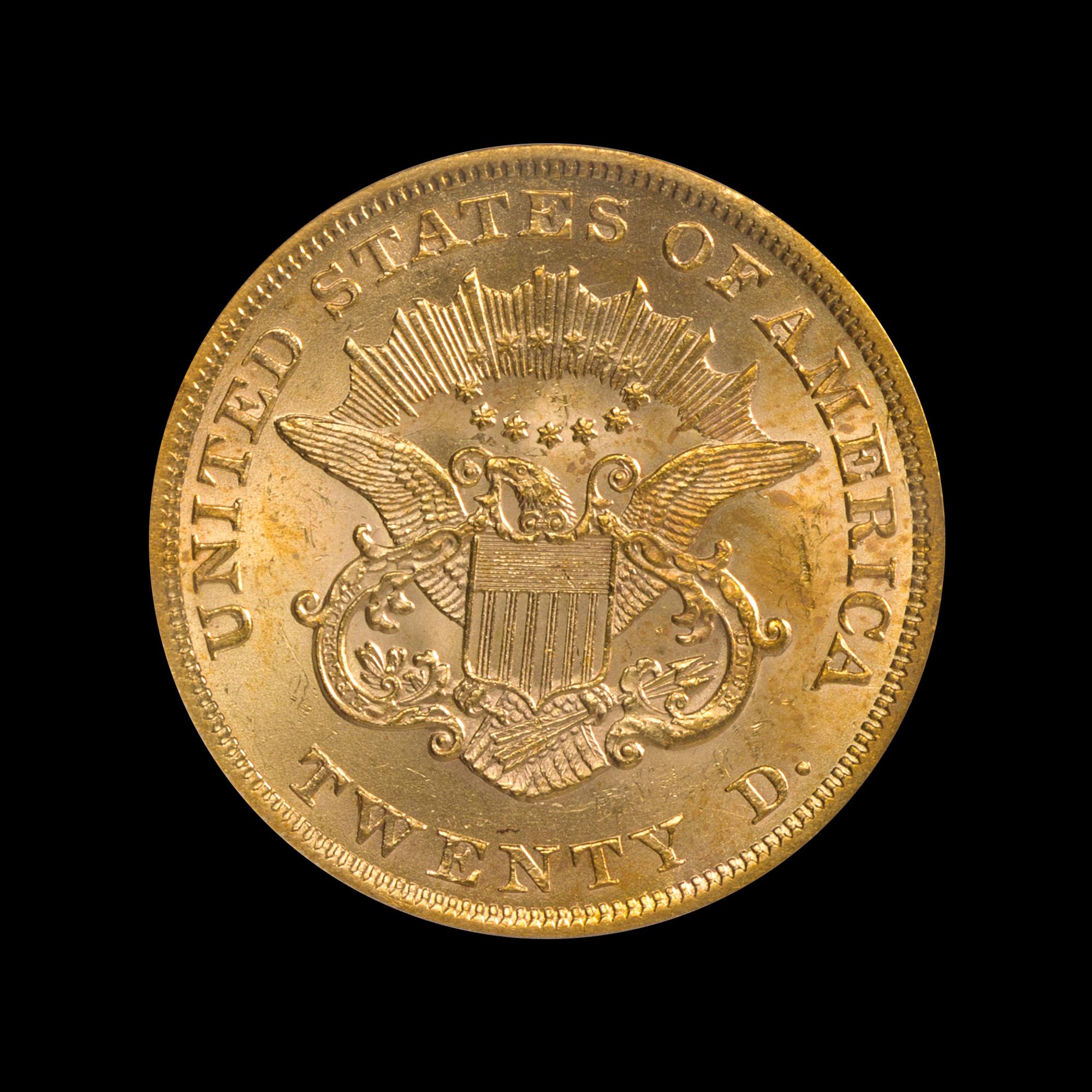 A United States 1860 Liberty Head $20 Gold Coin