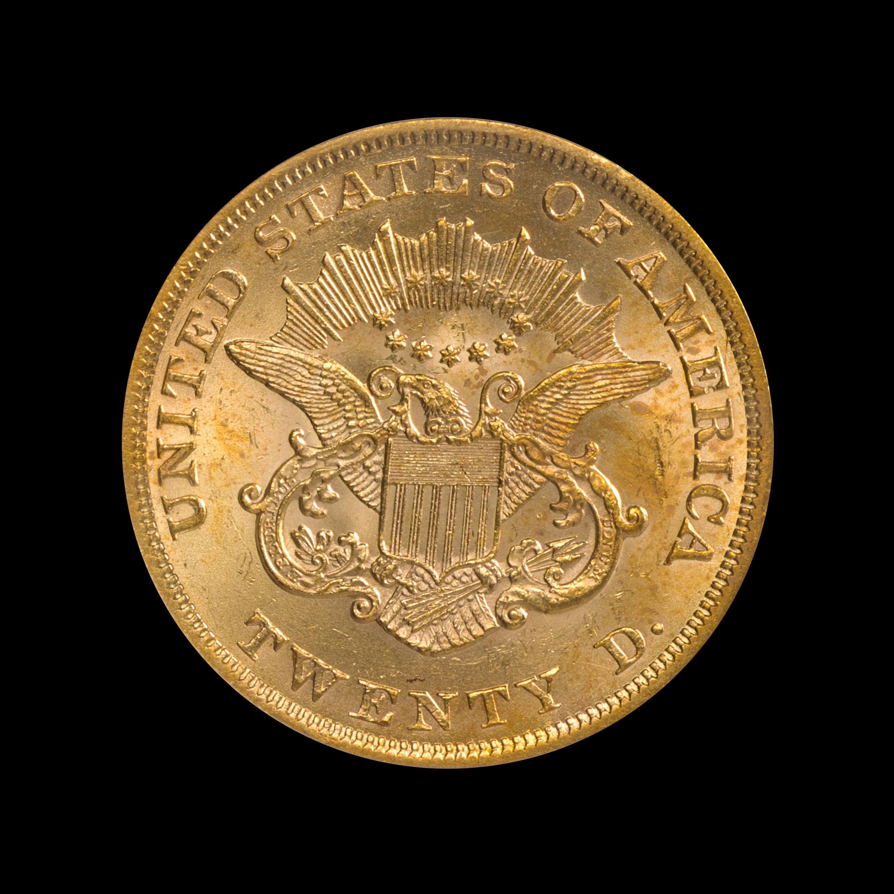 A United States 1860 Liberty Head $20 Gold Coin
