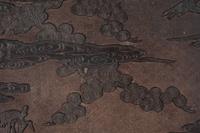 A Chinese Carved Lacquer 'Immortals' Wall Panel