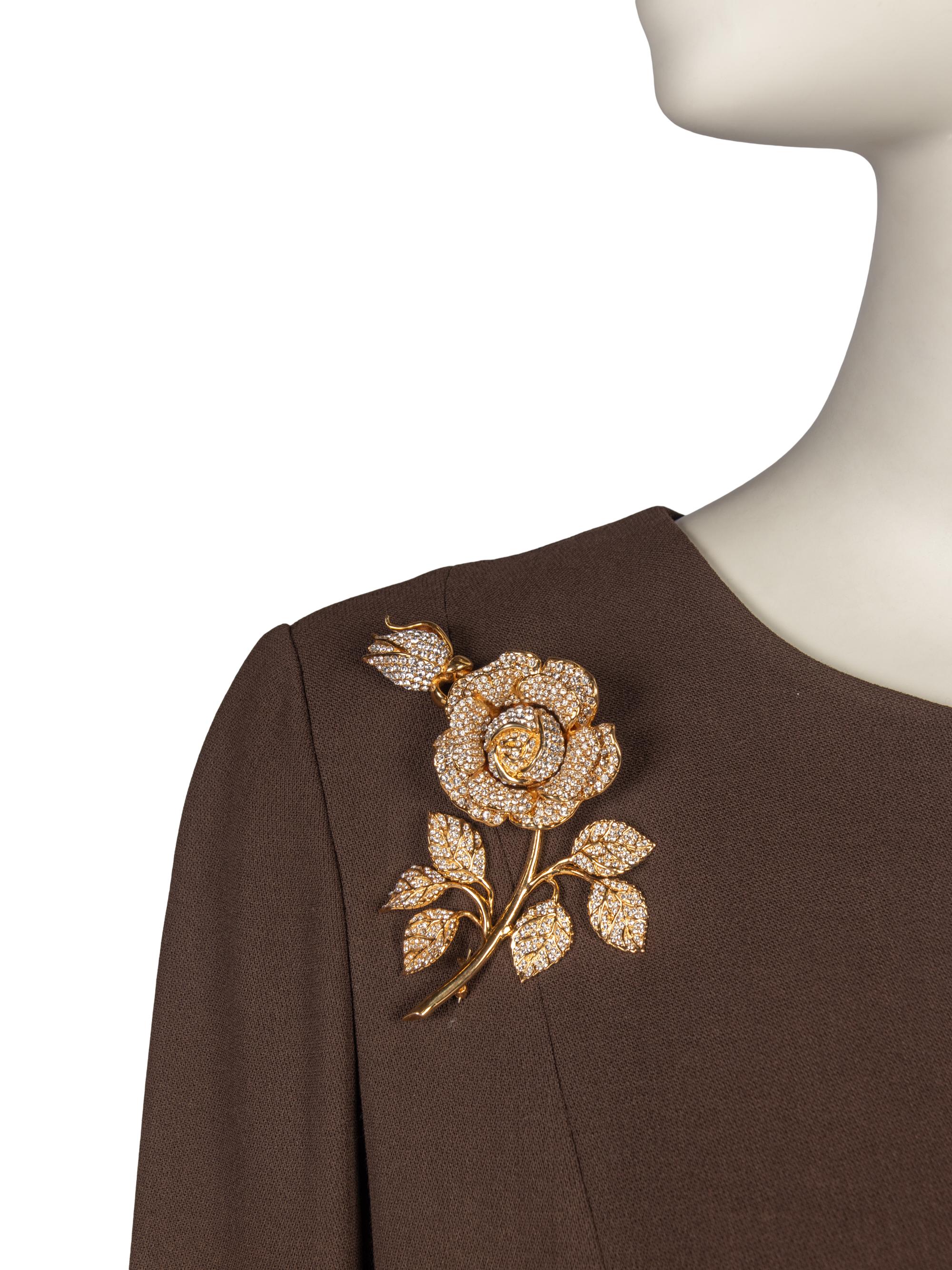 Two Dresses by Travilla and Mimmina with Three Brooches