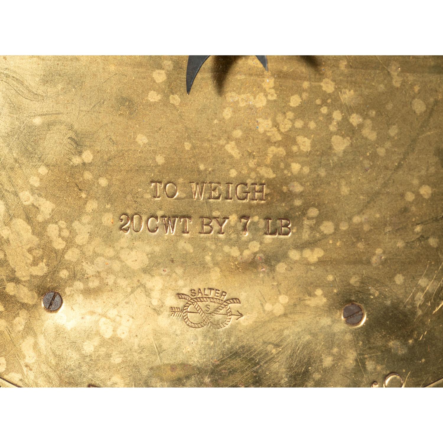 An English Engraved Salter Spring Balance Brass Scale