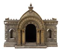A French Painted Wood and Gesso Dog House Height 49 x width 59 1/2 x depth 27 inches. — LATE 19TH/EARLY 20TH CENTURY