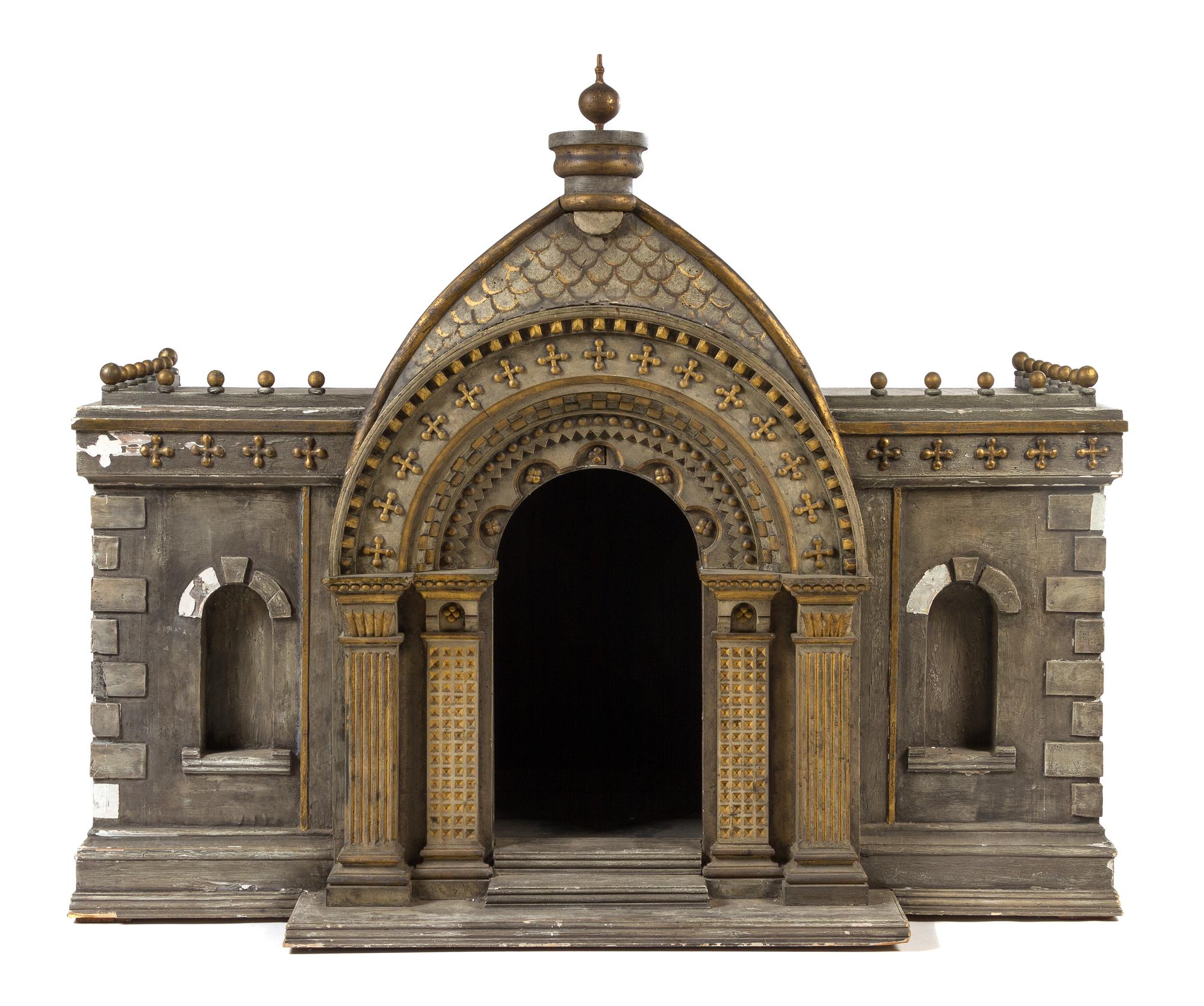 A French Painted Wood and Gesso Dog House Height 49 x width 59 1/2 x depth 27 inches. — LATE 19TH/EARLY 20TH CENTURY