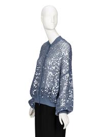 Brunello Cucinelli, Open-Knit Sequin Bomber Jacket