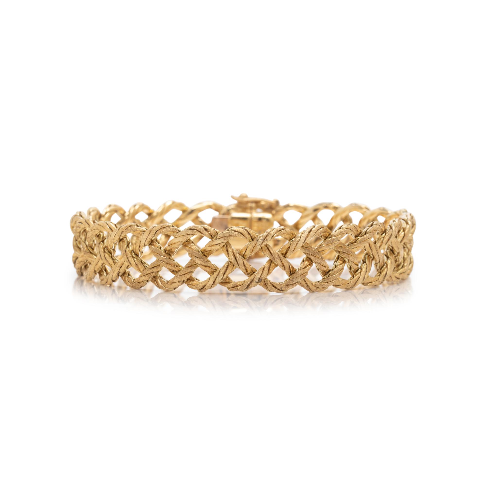 BUCCELLATI, YELLOW GOLD 'CREPE DE CHINE' BRACELET