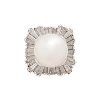 CULTURED SOUTH SEA PEARL AND DIAMOND CONVERTIBLE RING/PENDANT