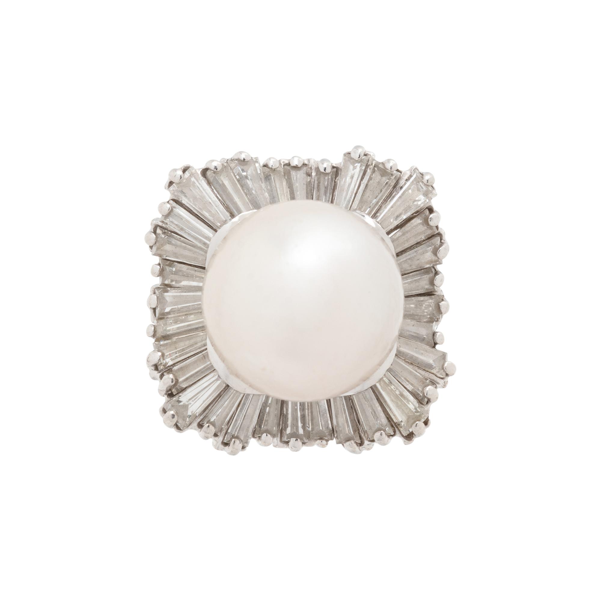 CULTURED SOUTH SEA PEARL AND DIAMOND CONVERTIBLE RING/PENDANT