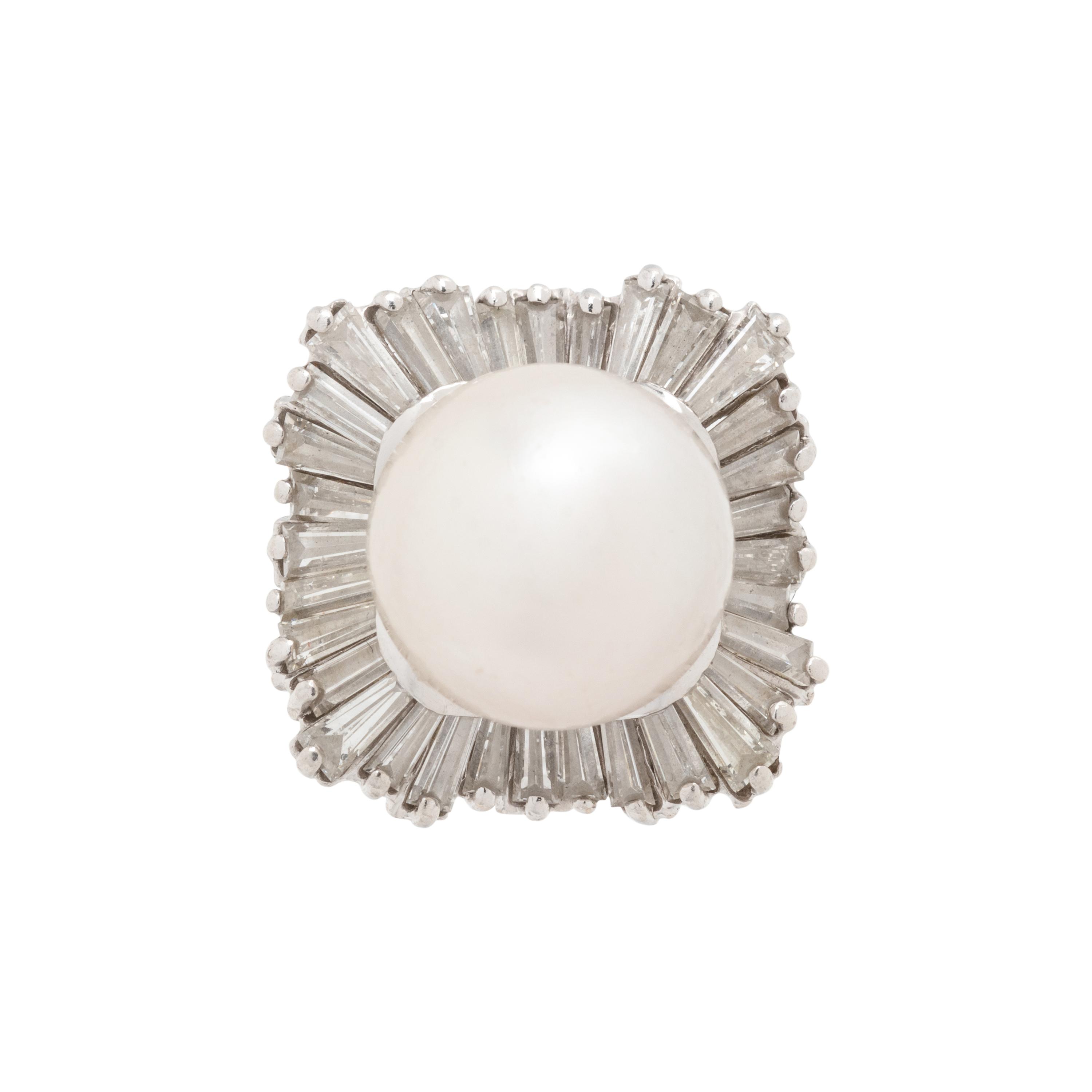 CULTURED SOUTH SEA PEARL AND DIAMOND CONVERTIBLE RING/PENDANT