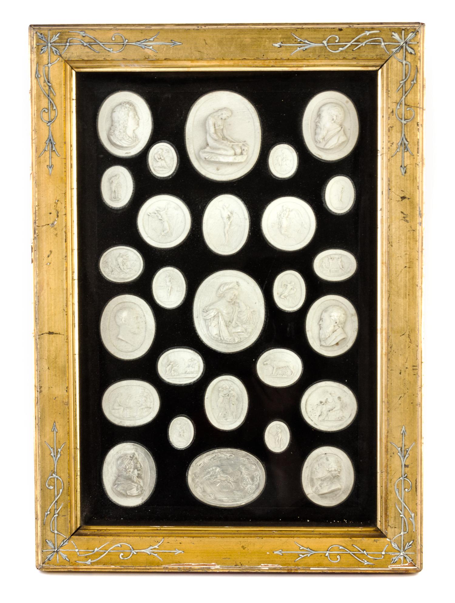 A Collection of Twenty-Seven Plaster Intaglios Width of widest 2 1/2 inches.