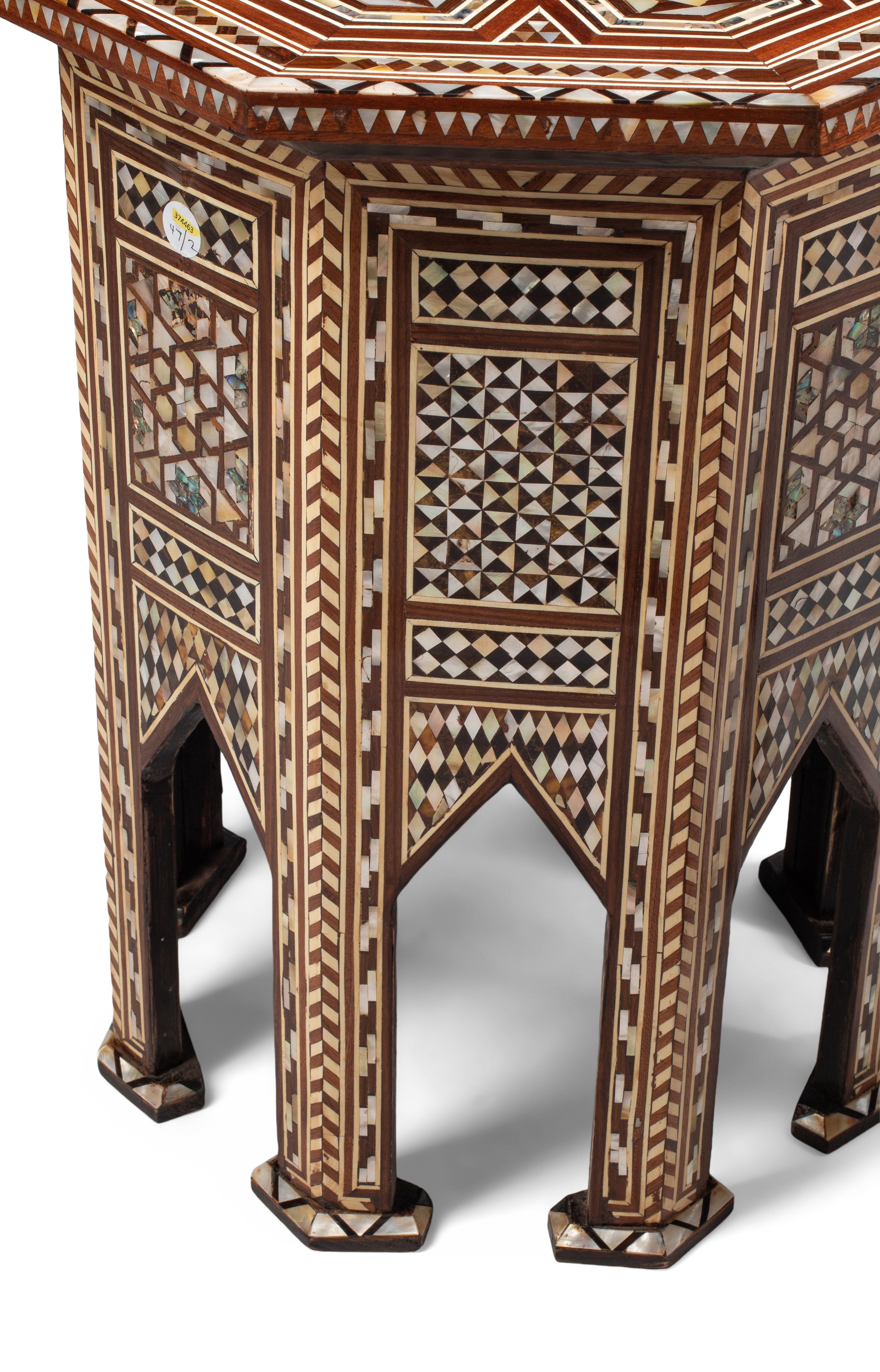 A Pair of Levantine Mother-of-Pearl Inlaid Side Tables