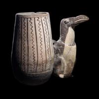 A Chancay Bichrome Bird Effigy Vessel